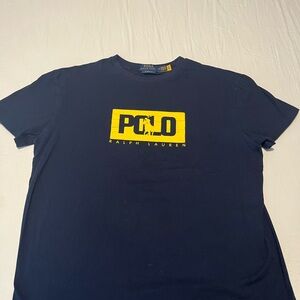 Ralph Lauren Navy and Yellow Logo Tee